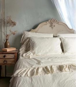 Juego de sábanas de Blanc Maricló para la sección de "ropa de hogar a medida".