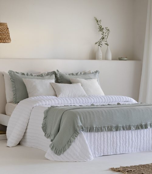 Colcha Jacquard Génova de Sandeco c180 270x270 y 2 fundas de cojín de 60x40cm