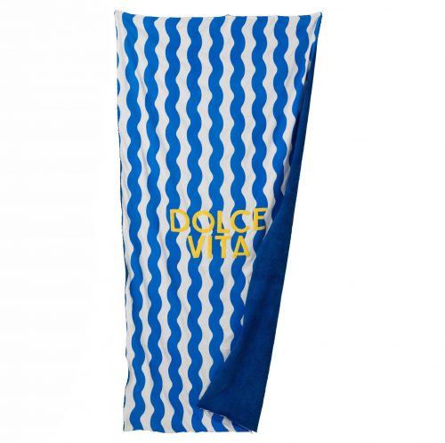 Toalla de Dolce Vita en zigzag azul de 85x180cm