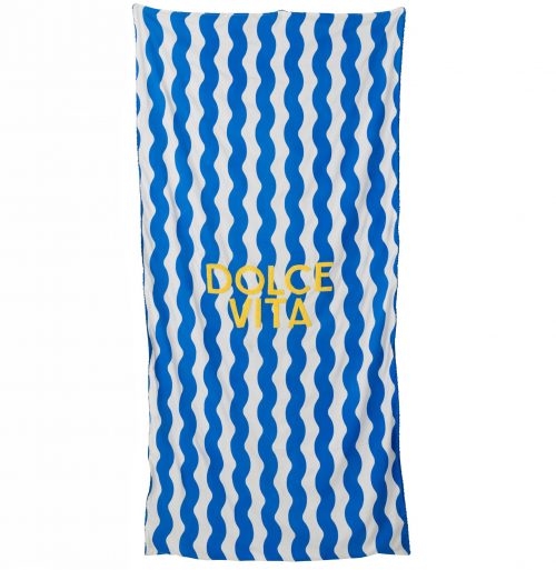 Toalla de Dolce Vita en zigzag azul de 85x180cm