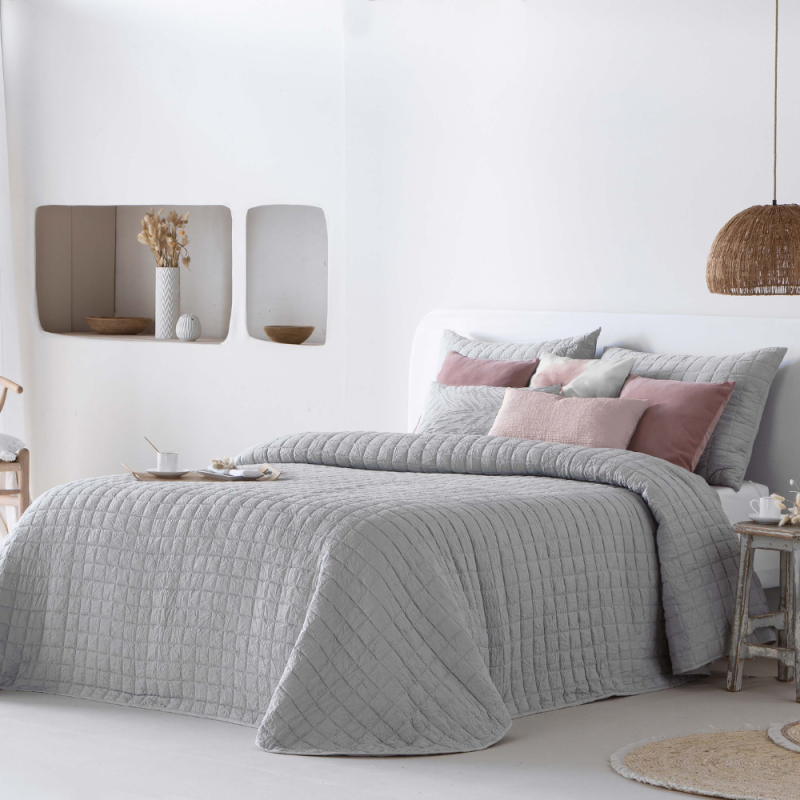 Colcha Bouti Lares gris 180