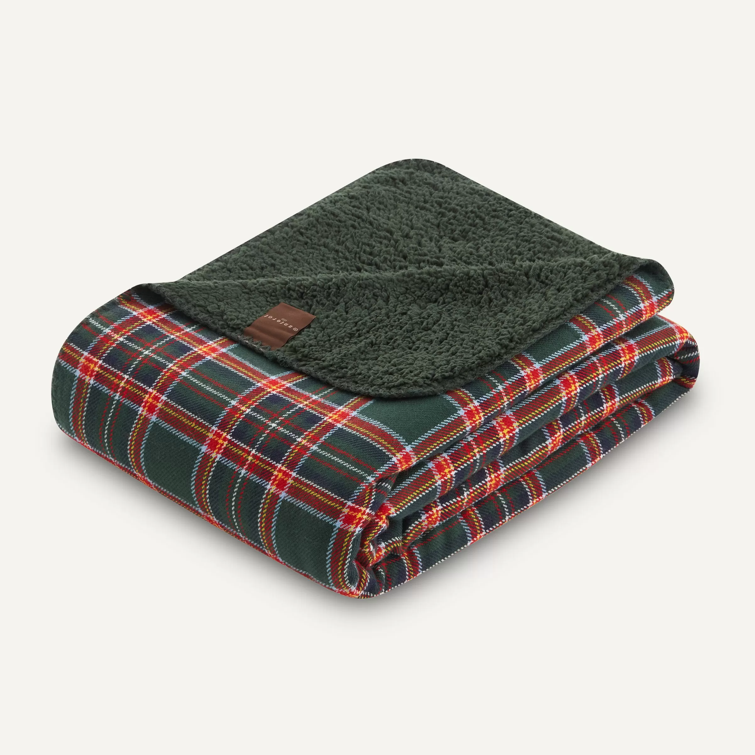 Manta plaid sofá Galgo cuadros borreguito verde - Imagen 2