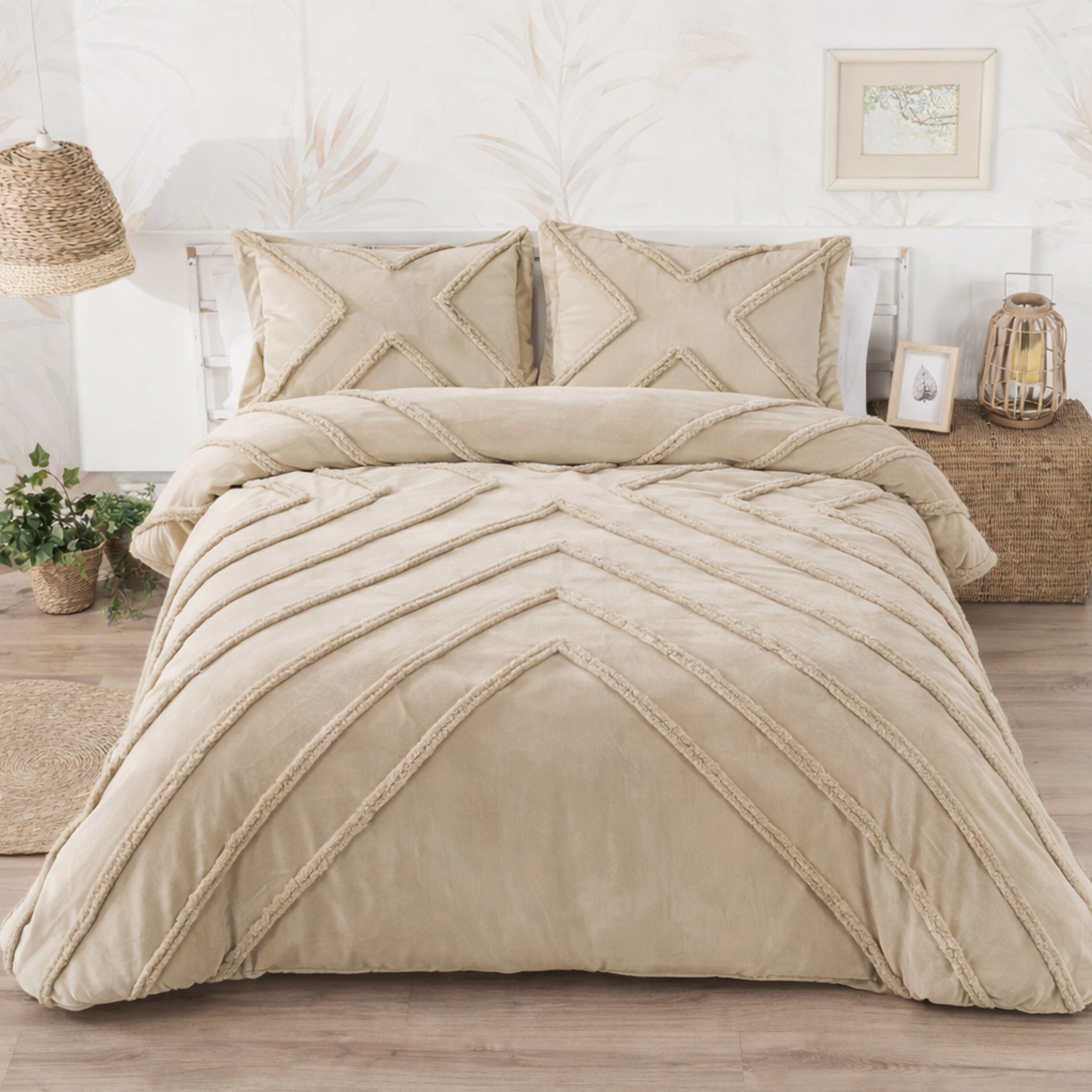 >Edredón Comforter Tuscan de invierno beige 180