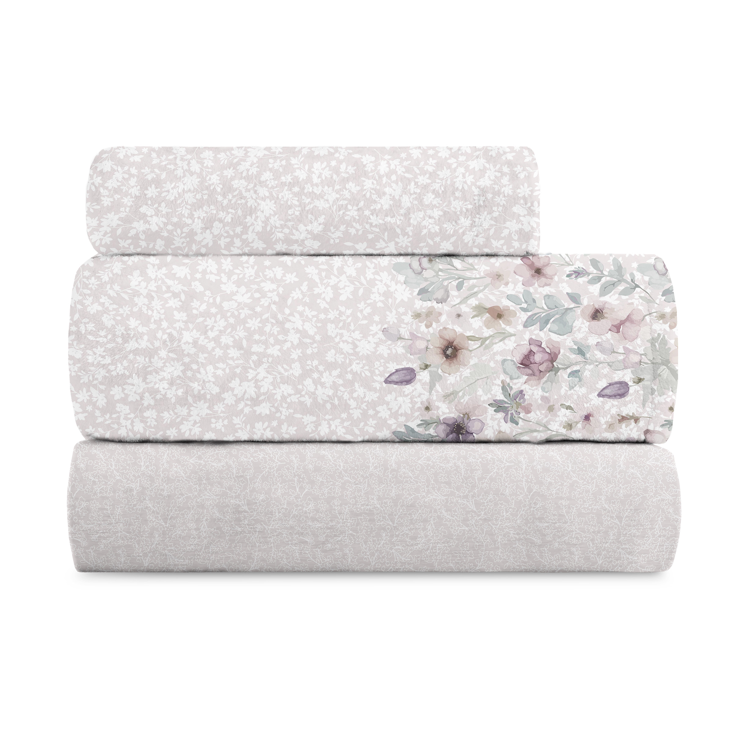 Juego de sábanas térmicas Velvet diseño floral
