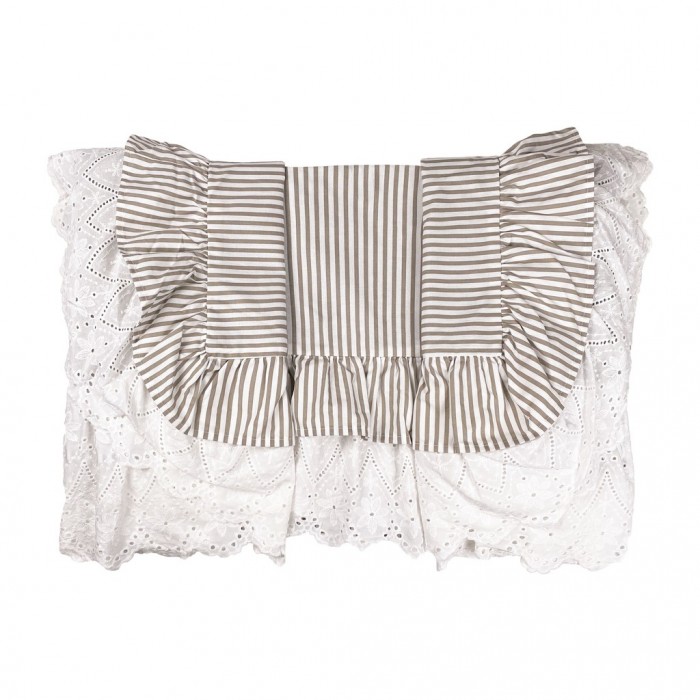Set Cama Doble Beige Sangallo Broderie Anglais