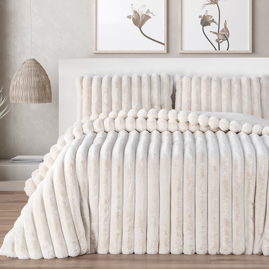 Edredón Comforter de invierno Lotus crema/marfil