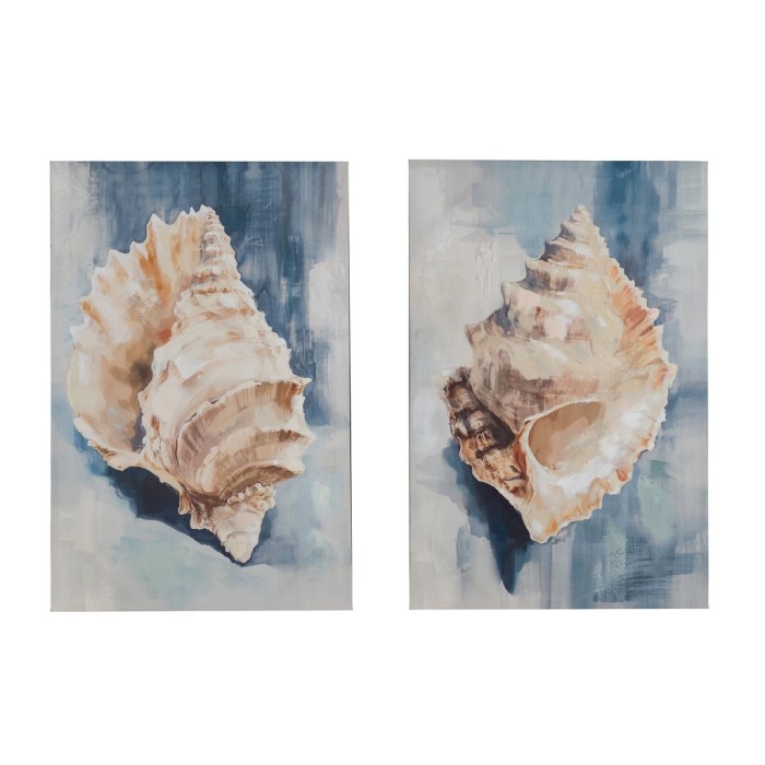 Set de 2 cuadros de caracolas marinas Blanc MariClo’ 80 × 120 cm