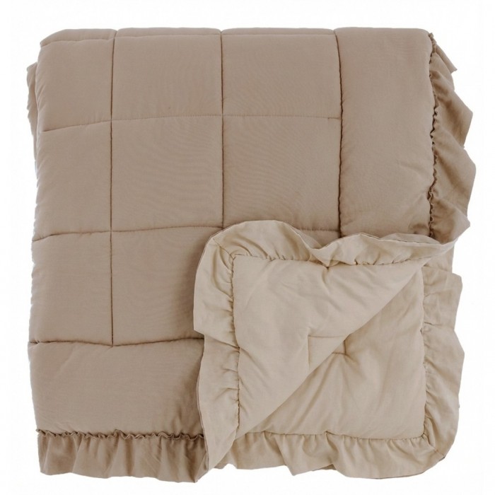 Colcha bicolor beige con volantes Blanc MariClo’ Gala Prestige 260 × 260 cm